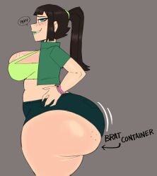 1girls 2025 2d 2d_(artwork) 2d_artwork ass ass_bigger_than_head ass_body ass_focus ass_hanging_out ass_hanging_out_of_shorts big_ass big_breasts big_butt black_hair booty_shorts bottom_heavy bottom_heavy_female bracelet breasts brown_hair butt evil_container female freckles freckles_on_ass freckles_on_breasts freckles_on_butt freckles_on_face glistening glistening_ass glistening_body glistening_butt glistening_hair green_lips green_lipstick grin hands_on_hips huge_ass huge_butt hyper hyper_ass hyper_butt kiki_(zrfurious) large_ass large_butt looking_at_viewer looking_pleasured lustburnsfire make-up makeup meme oc original original_character pervert_(phrase) plump plump_ass plump_butt pony_tail ponytail ponytail_female shiny_ass shiny_breasts shiny_butt shiny_hair shiny_skin short_shorts shorts skimpy skimpy_clothes smile smiling smiling_at_viewer smirk smirking smirking_at_viewer solo solo_female solo_focus staring staring_at_viewer text text_bubble thick_ass thick_butt thick_thighs tight_clothing tight_shorts white_skin white_skinned_female zrfurious
