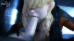 1boy 1girls 2017 3d absurdres animated blonde_hair erection fellatio female hair_over_eyes highres jacket just_the_tip lips lipstick long_hair male no_sound nose oral pallidsfm penis pink_lipstick rachel_foley resident_evil resident_evil_revelations shiny shiny_skin source_filmmaker video wetsuit