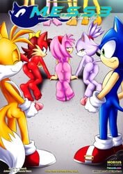 amy_rose blaze_the_cat blue_fur flona_fox furry hedgehog mammal mess mobius_unleashed palcomix palcomix_comics sonic_(series) sonic_the_hedgehog tails