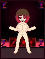 bete_noire betty_noire big_breasts black_eyes breasts brown_hair glitchtale naked red_eyes red_hair zixy