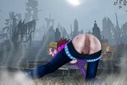 1girls anus apostle_of_slaanesh ass ass_tattoo asshole blue_pants breasts elspeth_von_draken female female_only fog genital_fluids genitals grass graveyard half_clothed labia labia_majora labia_minora large_labia looking_at_viewer looking_back medieval_clothing nipple no_panties pants pants_down perineum presenting_anus presenting_ass presenting_hindquarters presenting_pussy puffy_sleeves purple_clothing pussy pussy_juice rear_view solo sorceress tattoo total_war:_warhammer warhammer_(franchise) warhammer_fantasy