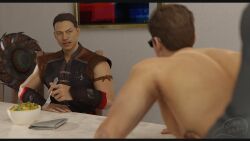 3boys 3d 3d_(artwork) 3d_model clothed_male_nude_male disgusted_expression disgusted_look eating gay gay_anal gay_interracial gay_sex implied_anal implied_gay implied_sex interracial johnny_cage johnny_cage_(new_era) kenshi_takahashi kung_lao male male/male/male male_focus male_only male_penetrated male_penetrating meme meme_reference mortal_kombat mortal_kombat_1_(2023) netherrealm_studios nightin_galez offscreen_sex right_in_front_of_my_salad right_in_front_of_my_salad?_(meme) salad shirtless_male yaoi yaoi_with_male_audience