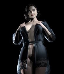 3d alcina_dimitrescu bathrobe bathrobe_only big_breasts black_hair blue_eyes breasts busty capcom cleavage earrings female female_focus female_only hourglass_figure lipstick makeup mascara milf nail_polish navel pale-skinned_female pale_skin pubes pubic_hair pussy resident_evil resident_evil_8:_village robe short_hair standing tagme taller_female thiccboysteven vagina wide_hips