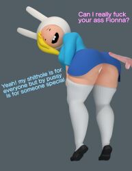 adventure_time ass_focus big_ass big_butt big_thighs blonde_female blonde_hair bubble_ass bubble_butt curvaceous curvy curvy_female fat_ass female fionna_and_cake fionna_the_human_girl heperson hips miniskirt panties skirt socks thick thick_ass thick_butt thick_hips thick_thighs thigh_socks thighhighs thighs upskirt voluptuous voluptuous_female white_panties