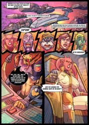 alien_girl alien_humanoid big_breasts comic_page galaxy_of_scum latex_suit page_4 purple_eyes red_skin sci-fi science_fiction skyfantasystudios snake space spaceship webcomic