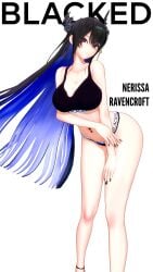 3d abused_paragon_(artist) ass big_ass blacked blacked_clothing busty cleavage commission dark_hair demon_girl female female_only hololive hololive_english hololive_english_-advent- long_hair magazine_cover midriff nerissa_ravencroft solo solo_female two_tone_hair virtual_youtuber voluptuous voluptuous_female wide_hips