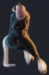 adeloo anthro big_breasts breasts equine female hair horse mammal nipples obese overweight pussy solo thescarletartist