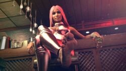 1girls 3d 3d_(artwork) 3d_model activision alcoholic_drink barefoot bbl_drizzy call_of_duty call_of_duty_modern_warfare_2_(2022) celebrity clothed clothed_female clothing feet female female_focus female_only isinatra nicki_minaj pink_hair rapper soles solo solo_female solo_focus toes