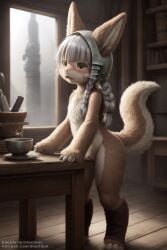 ai_generated blastbun furry furry_female made_in_abyss masturbation narehate nsfw table