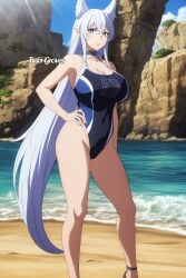 1female 1girls ai_generated big_ass big_breasts female female_only fenrys lv2_kara_cheat_datta_motoyuusha_kouho_no_mattari_isekai_life solo solo_female swimsuit swimwear