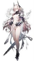 ai_generated arknights breasts nipples nude_filter theresa_(arknights) vagina