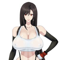 2d 2d_animation animated black_hair blush bouncing_breasts breasts final_fantasy final_fantasy_vii fwaf huge_breasts long_hair looking_at_viewer smooth_skin square_enix static808wave tifa_lockhart wink