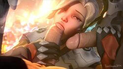 1girls 2boys 3d animated big_penis erection fellatio female handjob lips mercy multiple_penises oral overwatch penis sex sound source_filmmaker sucking testicles threesome tsarchasmsfm video