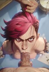 ai_generated angry angry_face arcane arcane_vi blowjob blowjob_face cock crying forced forced_oral grabbing grabbing_head league_of_legends male_pov muscular muscular_female nude nude_female penis pov riot_games short_hair straight sucking sucking_penis tomboy vi