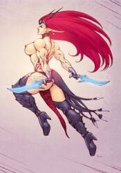 1girls artist_request ass bare_breasts big_breasts dat_ass elf elf_ears female heroes_of_might_and_magic heroes_of_might_and_magic_5 tagme_(artist)