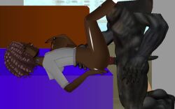 1boy 1girls anal animated big_breasts blowjob bouncing_breasts brown_eyes brown_hair canine_genitalia canine_penis cum cum_drip cum_in_pussy cum_inside cumshot curly_hair dark-skinned_female dark_skin deepthroat exposed_breasts faceless_male female female_penetrated game_cg hoodie jeans knot knot_in_ass knotting laying_down laying_on_bed male male/female male_penetrating male_penetrating_female missionary missionary_position missionary_sex monster monster_cock mp4 oral piercing screencap self_insert sound super_deepthroat_game vaginal_penetration vaginal_sex video werewolf