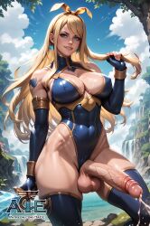 1futa abs ai_generated balls big_balls big_breasts breasts curvy dickgirl fairy_tail futa_only futanari looking_at_viewer lucy_heartfilia nsfw penis perfect_body ready_to_fuck small_waist smile solo taceee testicles uncut