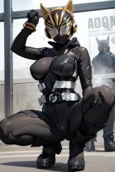 ai_generated armor armored_female breasts female female_only helmet kamen_rider kamen_rider_geats_(series) kamen_rider_na-go large_breasts thick_thighs thighs