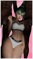 1girls 2boys 3d 9:16 big_penis blacked blacked_clothing bow brown_eyes clothed_female_nude_male clothing dark-skinned_male dark_skin face_markings gladionanimated green_hair hand_on_thigh handjob holding_penis imminent_sex interracial kiriko_(overwatch) light-skinned_female light_skin male midriff oiled overwatch overwatch_2 penis ponytail queen_of_spades short_hair threesome unseen_male_face wet_body wide_hips