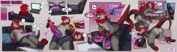 absurd_res anthro anus ass balls blush clothing erection fur genitals goobit grey_body grey_fur hair heartbeats hi_res hindpaw lock_bulge male mammal masturbation mustelid nude null null_bulge nullification otter pawpads paws penis red_hair solo transformation underwear