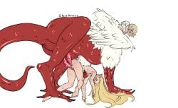 1futa 1girls anal anal_sex anus ass blonde_hair breasts diphallia diphallism double_penetration dragon dungeon_meshi duo elf falin_touden falin_touden_(chimera) feathers female futa_on_female futanari heidibiersack humanoid intersex light-skinned_female light-skinned_futanari light_skin long_hair marcille_donato monster monster_girl multi_genitalia multi_penis nude penis pussy size_difference taur tauric_creature vaginal_penetration vaginal_sex