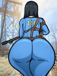 1girls 2024 artist_name ass ass_focus bethesda_softworks big_ass big_butt biggy_deez black_hair bodysuit bottom_heavy butt clothed clothed_female curvaceous curvy curvy_body curvy_female curvy_figure fallout fat_ass female female_only fully_clothed gun holding_object holding_weapon huge_ass huge_butt large_ass large_butt light-skinned_female light_skin outdoors outside solo solo_female standing thick_thighs thighs vault_girl vault_meat vault_suit voluptuous voluptuous_female