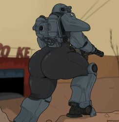 1girls armor big_ass bubble_ass bubble_butt dat_ass fallout methados power_armor solo solo_female thick_ass thick_thighs