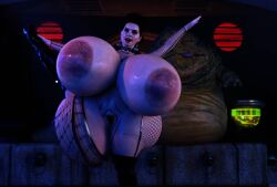 1girls 3d bare_breasts big_breasts breasts breasts_bigger_than_head breasts_bigger_than_torso enormous_breasts exposed_breasts giant_breasts gigantic_breasts huge_breasts hutt hyper_bimbo hyper_breasts jabba's_palace jabba_the_hutt jackd22 large_breasts massive_breasts rey star_wars thick_thighs thighs