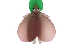 2021 3d 3d_(artwork) blender cock_shadow dai_(guacamolemuffler) freckles fuku_(squidly) green_eyes green_hair huge_breasts huge_cock looking_up shortstack squidly tongue_out