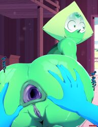 anus blue_skin colon dialogue endosoma english_text female gaping_anus gem_(species) green_anus green_skin hands_on_ass intestines lapis_lazuli_(steven_universe) peridot_(steven_universe) presenting_anus purple_vagina rectum speech_bubble spread_anus spread_ass spreading_ass steven_universe tagme thick_ass thick_thighs valavari