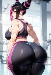 ai_generated big_ass big_breasts busty capcom curvy curvy_figure fat_ass female fit_female gym juri_han seductive street_fighter street_fighter_6 thick thick_ass thick_thighs tight_clothing voluptuous voluptuous_female wide_hips