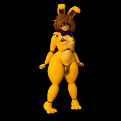 3d 3d_(artwork) 3d_model bikini bikini_bottom bikini_top embarrassed femboy five_nights_at_freddy's golden_bikini male male_focus male_only mishuyuu spring_bonnie spring_bonnie_(fnaf)