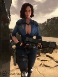 1girls 3d 3d_(artwork) alternate_breast_size bethesda_softworks black_widow_(marvel) bodysuit breasts_bigger_than_head breasts_bigger_than_torso brown_eyes cleavage clothed clothed_female fallout female female_only female_solo fingerless_gloves gigantic_breasts gloves green_eyes gun holding_gun holding_object holding_weapon hourglass_figure huge_breasts human human_female human_only marvel marvel_cinematic_universe marvel_comics natasha_romanoff open_bodysuit open_clothes red_hair scarlett_johansson slim_waist solo solo_female thick_thighs thighs vaako vault_suit watermark weapon wide_hips