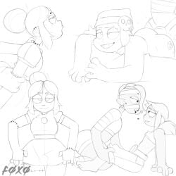 3girls ass brawl_stars dsmnup emz_(brawl_stars) penny_(brawl_stars) piper_(brawl_stars) sketch supercell tagme