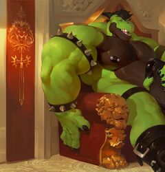 anthro balls banner biceps big_balls big_muscles big_penis black_hair bracelet chair claws darkgem darkie_(darkgem) dragon erection front_view grope hair hand_on_penis horn huge_cock huge_muscles humanoid_penis jewelry looking_at_viewer male male_only masturbation musclegut muscular muscular_male nipple_piercing nipples nude open_mouth pecs penile_masturbation penis piercing pose precum reptile scalie sitting solo spiked_armlet spiked_bracelet spikes stroking symbol teeth thick_penis throne tongue vein veiny_penis