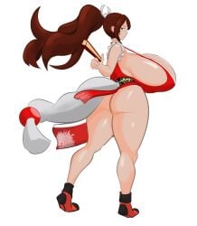 1girls curvy fatal_fury king_of_fighters looking_at_viewer mai_shiranui massive_breasts rodgewp tagme