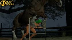 3d animated bestiality doggy_style green_hair horse juliojakers mp4 no_sound video zoophilia