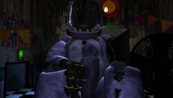 1boy 1male 1man 3d animatronic big_penis bonnie_(fnaf) bunny bunny_ears five_nights_at_freddy's five_nights_at_freddy's_2 fnaf fnaf2 fur furry furry_only looking_at_viewer looking_down male male_only only_male penis penis_out penis_outside purple_body purple_fur purple_skin rabbit red_eyes robot withered withered_bonnie