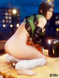 3d ass b9n barefoot bottomless brown_eyes brown_hair bubble_butt busty female female_focus female_only final_fantasy final_fantasy_vii final_fantasy_vii_rebirth final_fantasy_vii_remake hourglass_figure kunoichi legwear ninja pee_in_glass peeing piss_in_glass short_hair socks tagme tomboy urinating urinating_female urinating_in_cup urination urine urine_stream wide_hips yuffie_kisaragi