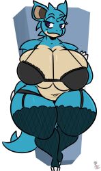 anthro anthrofied big_breasts breasts cleavage female fur huge_breasts kingretrokirby nidoqueen nintendo pokemon pokemon_(species) tagme thick_thighs wide_hips