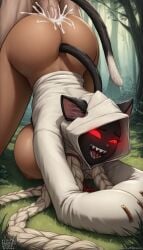 1boy 1girls ai_generated anal anal_insertion anal_sex animal_ears ass ass_up big_ass big_breasts big_nipples big_paws big_penis black_ears black_face black_tail blazblue bottomless braid braided_hair breasts brown_body brown_skin cat_ears cat_tail clothing cum cum_drip cum_explosion cum_in_ass cum_inside cumshot dark-skinned_female dark_skin dripping dripping_cum female female_focus forest forest_background furry glowing_eyes grass green_background half-dressed hands_on_ground hmember hood hood_up hoodie huge_breasts long_hair long_tail looking_at_viewer looking_pleasured male moan moaning moaning_in_pleasure nai_diffusion naked_breasts nature nature_background nipples no_panties no_pants open_mouth paws pleasure_face pleasured red_eyes satisfied sex sex_from_behind sharp_teeth smile smiling stable_diffusion tail tanned tanned_female tanned_girl tanned_skin taokaka teeth top-down_bottom-up twin_braids white_clothing white_hair