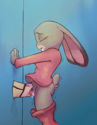 anthro clothed clothing cunnilingus denzeltip disney duo equine female glory_hole horse judy_hopps lagomorph male mammal oral pants pants_down partially_clothed pussy_juice rabbit sex standing straight vaginal_penetration zootopia