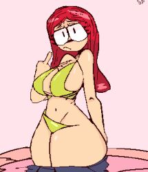 big_ass big_breasts bikini carol_mccormick jeans_down middle_finger milf red_hair redhead_milf south_park starfat thick_thighs