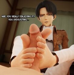 3d attack_on_titan dirty_talk english foot_fetish footjob gay levi_ackerman male_feet male_foot_fetish mrgtsfloop shingeki_no_kyojin soles teasing text