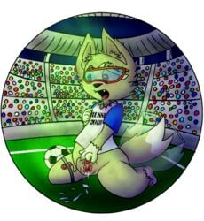 blush clothed clothing ejaculation eyewear glasses looking_pleasured mascot orgasm pussy pussy_ejaculation pussy_juice rule_63 sex_toy vibrator zabivaka