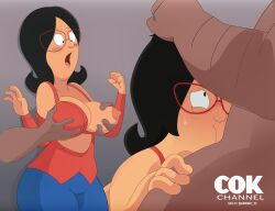 1boy 1girls 20th_century_fox big_breasts blowjob bob's_burgers bra fellatio forced_oral gosgoz huge_breasts light-skinned_female light_skin linda_belcher long_hair mature mature_female milf mother