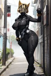 ai_generated armor armored_female breasts female female_only helmet kamen_rider kamen_rider_geats_(series) kamen_rider_na-go large_breasts thick_thighs thighs