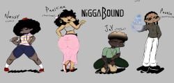 2boys 2girls afro alternative_universe bubble_butt curly_hair dark-skinned_female dark-skinned_male dark_skin dreadlocks ear_piercing earrings earthbound earthbound_(series) giygal glasses glock hood jeff_andonuts latina mother_(series) mother_2 ness nintendo nose_piercing paula_jones paula_polestar poo_(earthbound) rule_63 shades slur tattooed_arm the_n_word