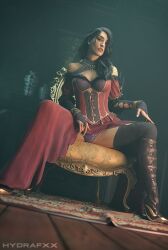 3d black_hair dragon's_dogma dragon's_dogma_2 dress female high_heel_boots hydrafxx legs_spread looking_at_viewer mature_female panties purple_panties sitting sitting_on_chair tagme upskirt watermark wilhelmina wilhelmina_(dragon's_dogma)