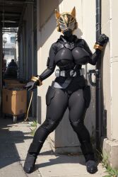 ai_generated armor armored_female breasts female female_only helmet kamen_rider kamen_rider_geats_(series) kamen_rider_na-go large_breasts thick_thighs thighs